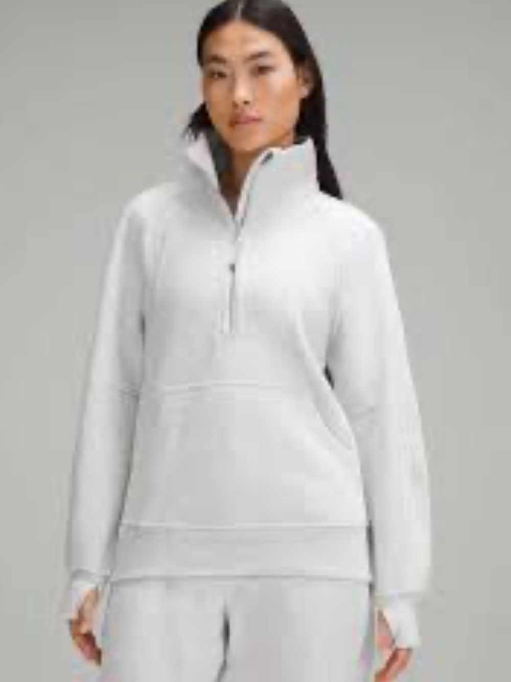 Lululemon funnel neck Heather gray scuba with gold hardware